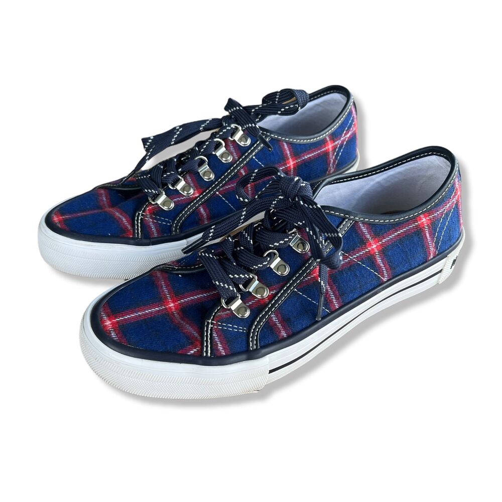 Tommy Hilfiger Women’s TWHILL2 Blue Plaid Sneakers Size 7 – Excellent Used